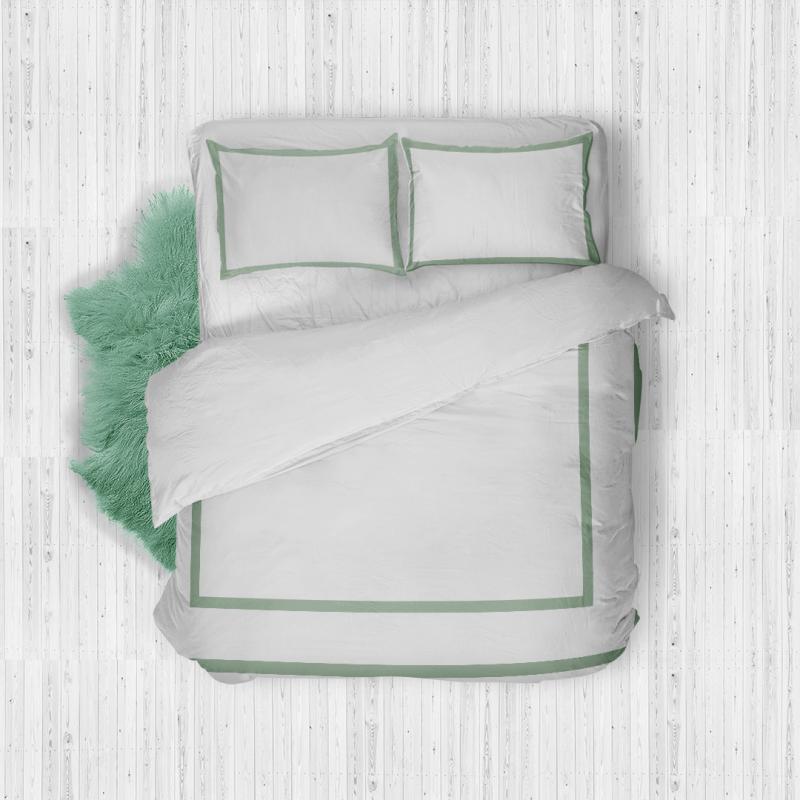 Mint Border Duvet cover 100% Egyptian Cotton -300TC